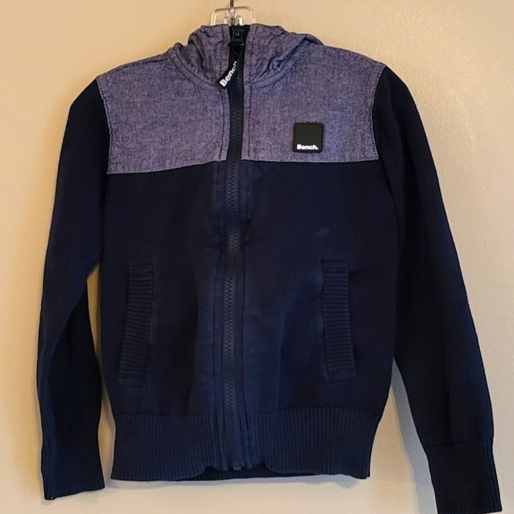 Bench navy knit zip up hoodie